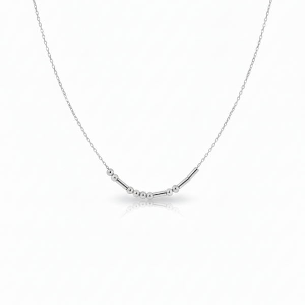 Mors Harfli Gümüş Kolye