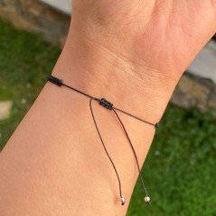 Mors Harfli Örgülü Gümüş Çift Bileklik (2 Bileklik)