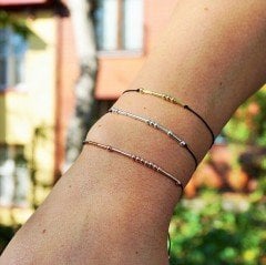 Mors Harfli Gümüş Çift Bileklik (2 Adet)