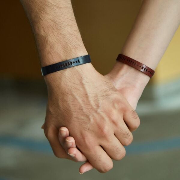 Mors Harfli Hakiki Deri Çift Bileklik (2 Adet)