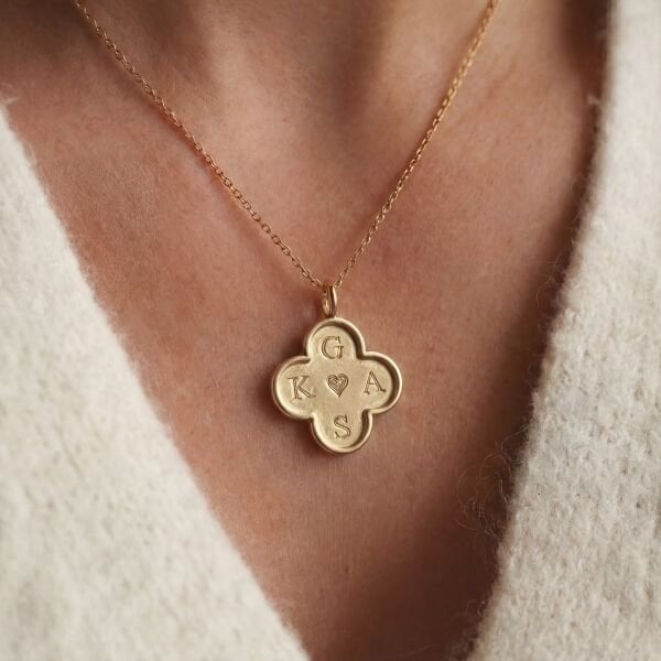 Dört Yapraklı Yonca Kolye | Altın