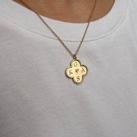 Dört Yapraklı Yonca Kolye | Altın