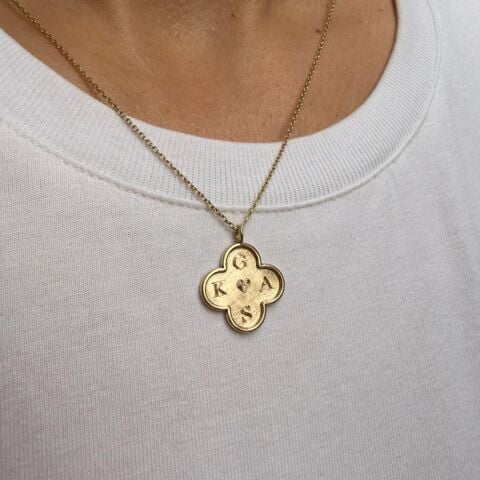 Dört Yapraklı Yonca Kolye | Altın