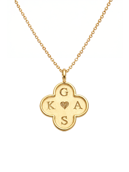 Dört Yapraklı Yonca Kolye | Altın