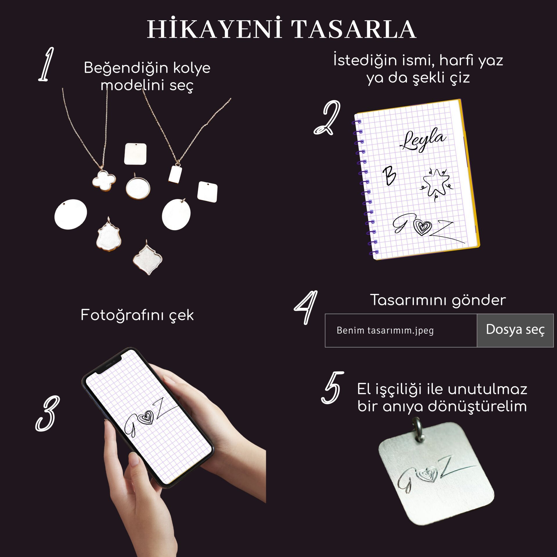 Senin Hikayen Kolye - Kendi Tasarımına Özel