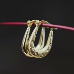 Yıldız Parıltılı Halka Küpe