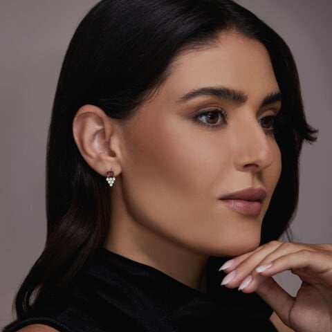 Pembe Turmalin Küpe