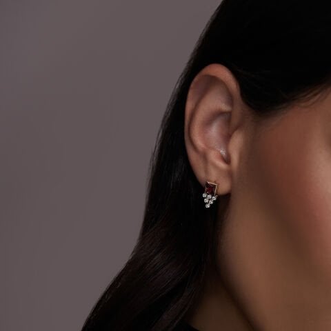 Pembe Turmalin Küpe