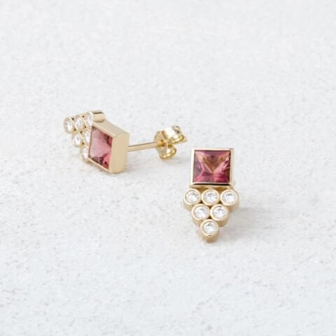 Pembe Turmalin Küpe