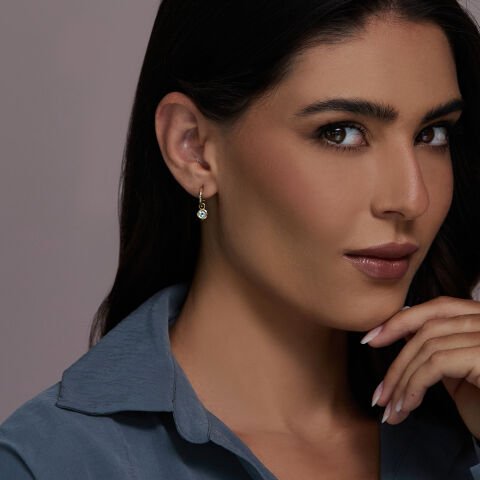 Aquamarine Halka Küpe