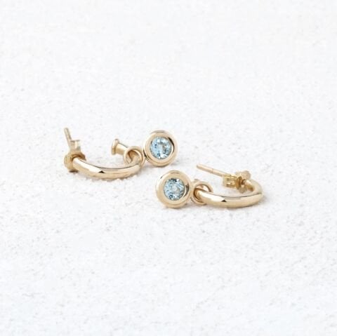 Aquamarine Halka Küpe