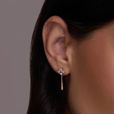 Pembe Safir Küpe