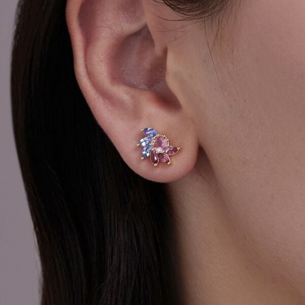 AURA NOIRE | Turmalin & Tanzanit Küpe