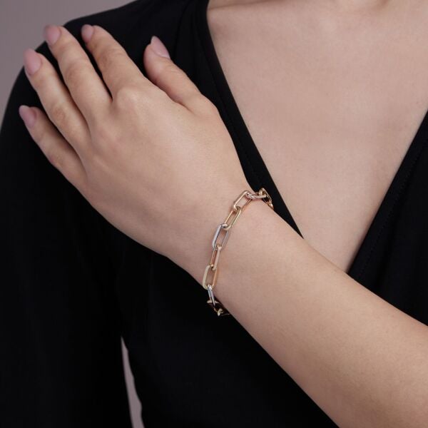 Üç Renk Ataş Bileklik (İçi Dolu)