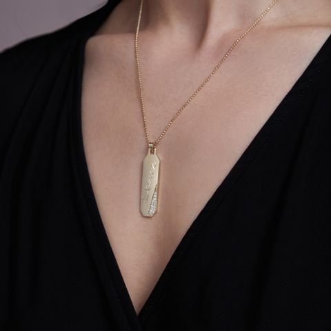 Pırlanta Detaylı Kişiye Özel İsim Kolye | Altın