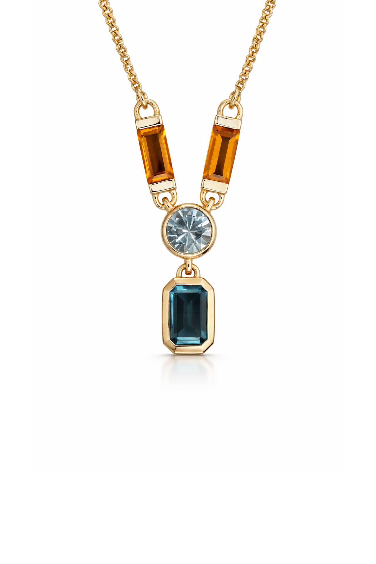 Ocean Glow – Renkli Doğal Taş Kolye | Altın