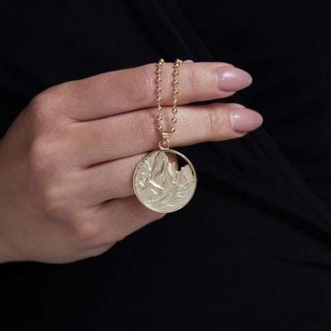 Dağ Madalyon Kolye - 2 | Altın