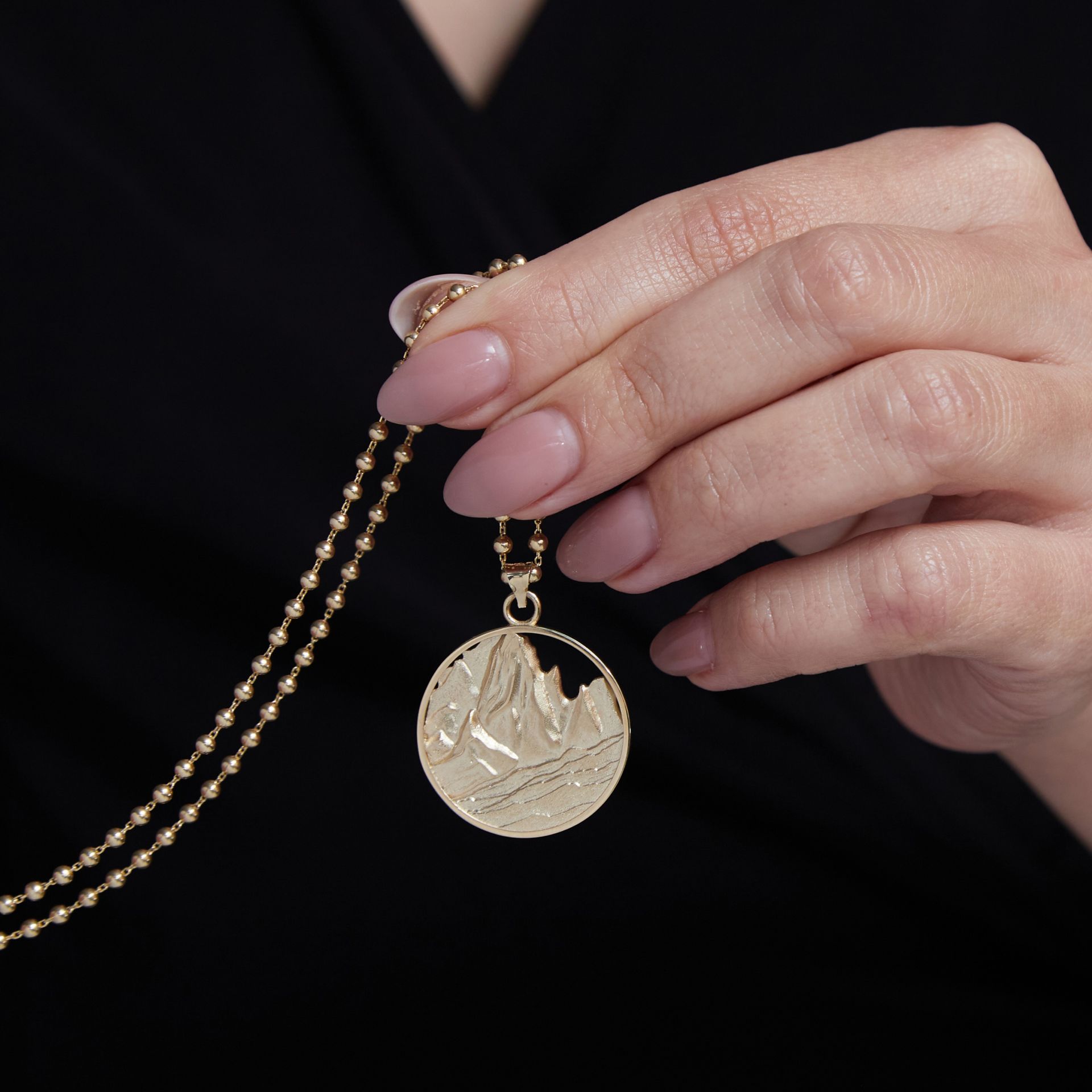 Dağ Madalyon Kolye - 2 | Altın