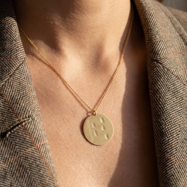 Kabartma Efektli Harf Kolye | Altın