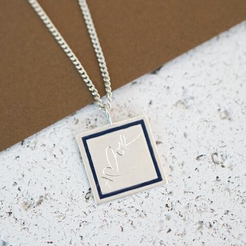 Amor (Aşk) Kolye - Mine Detaylı | Gümüş