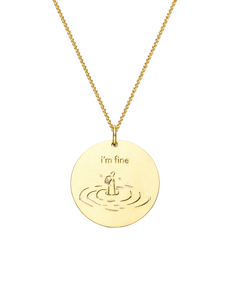 I'm Fine Plaka Kolye | Altın