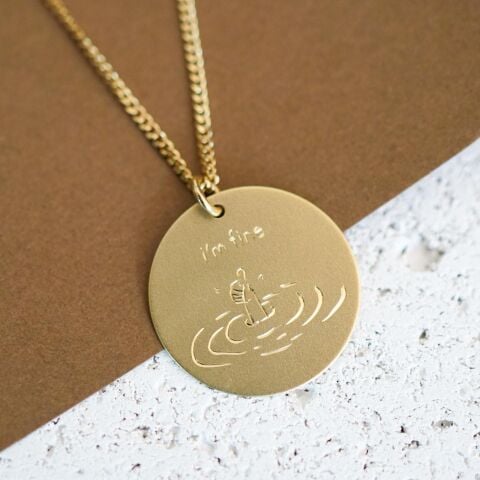 I'm Fine Plaka Kolye | Altın