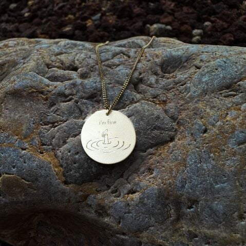 I'm Fine Plaka Kolye | Altın