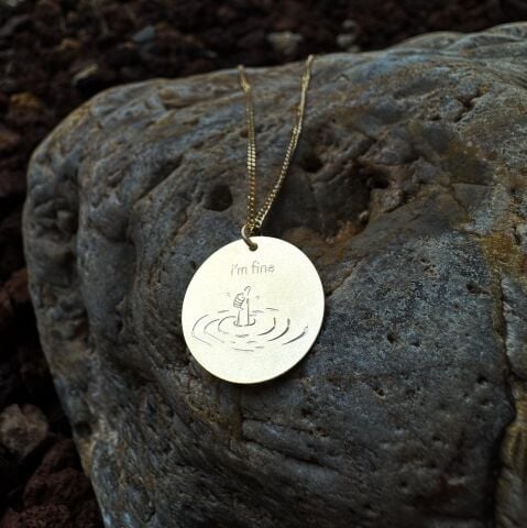 I'm Fine Plaka Kolye | Altın