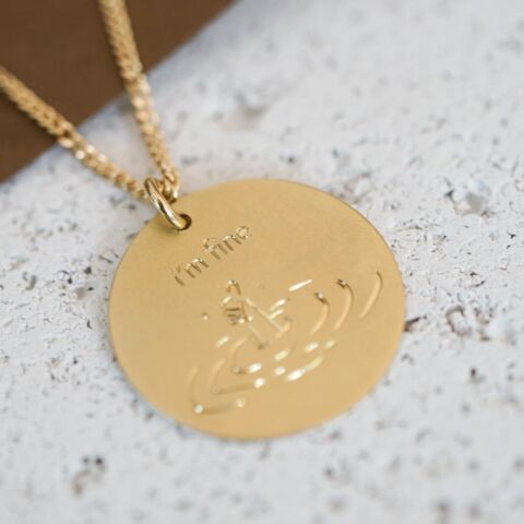 I'm Fine Plaka Kolye | Altın
