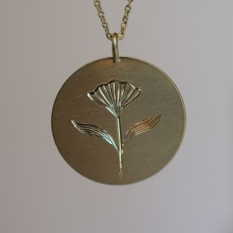 Nilüfer Kolye | Altın