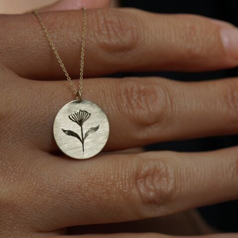 Nilüfer Kolye | Altın