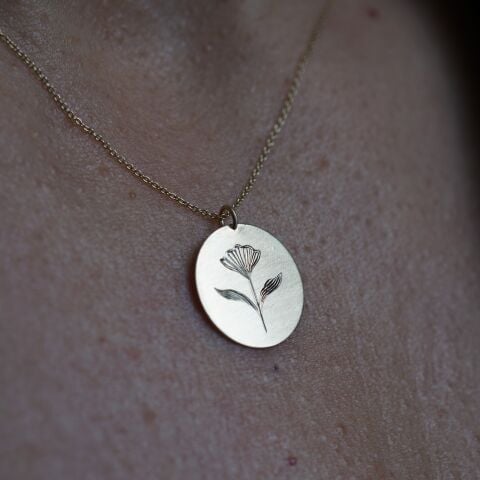 Nilüfer Kolye | Altın