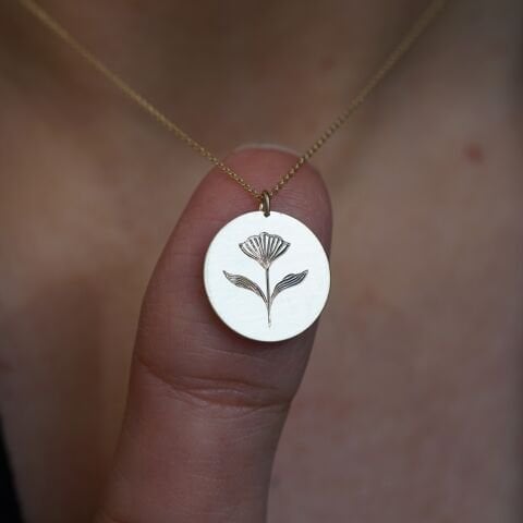 Nilüfer Kolye | Altın