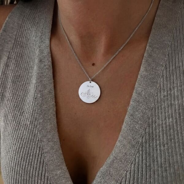 I'm Fine Plaka Kolye | Gümüş
