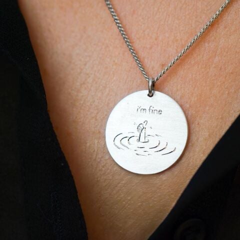 I'm Fine Plaka Kolye | Gümüş