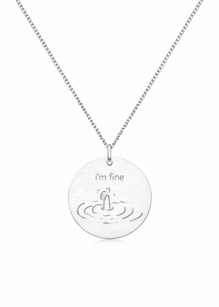 I'm Fine Plaka Kolye | Gümüş