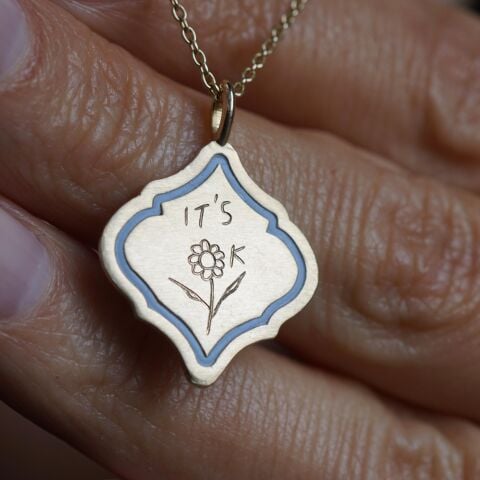 “It’s Ok” Kolye - Mine Detaylı | Altın