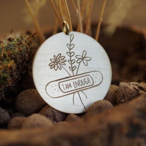 I am Enough Plaka Kolye | Altın