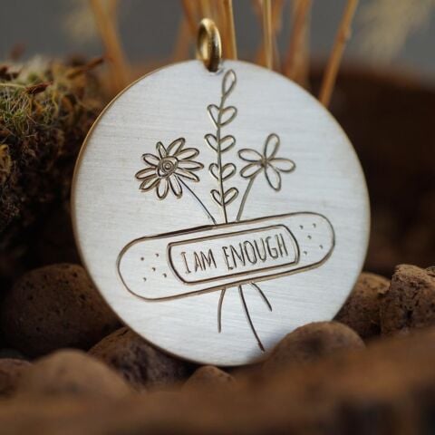 I am Enough Plaka Kolye | Altın