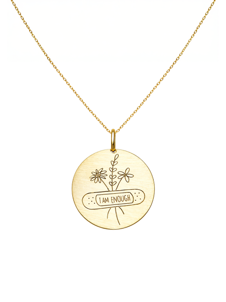 I am Enough Plaka Kolye | Altın